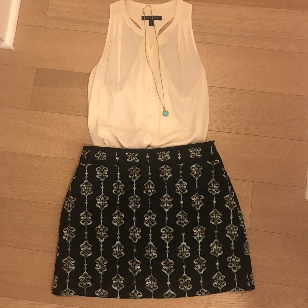 Zara Aztec Blues mini skirt